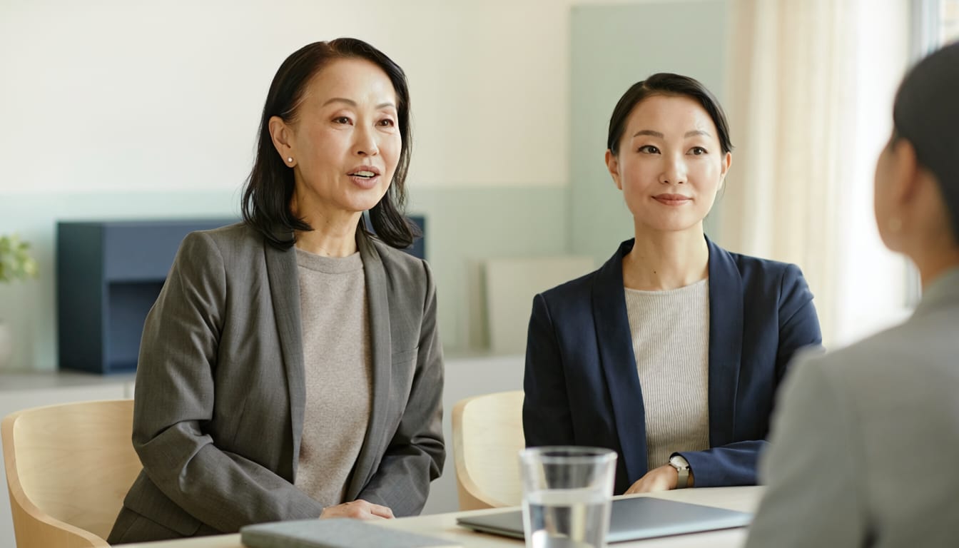 組織文化と人材定着の取り組みについて語る、代表取締役とCOO（取材イメージ）